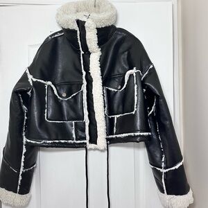 Coralie Black Sherpa Bonded Jacket